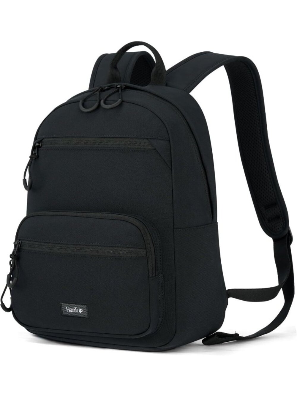 Stylish 13" Mini Travel Backpack for Women & Men - Compact Carry-On Bag, Black